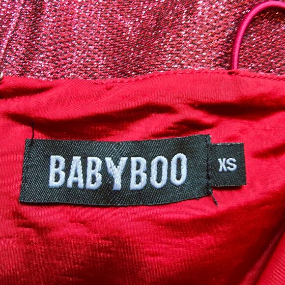 Babyboo Mikayla Mini Dress Red Party Shimmer Glitter Women's Size XS - Picture 9 of 9